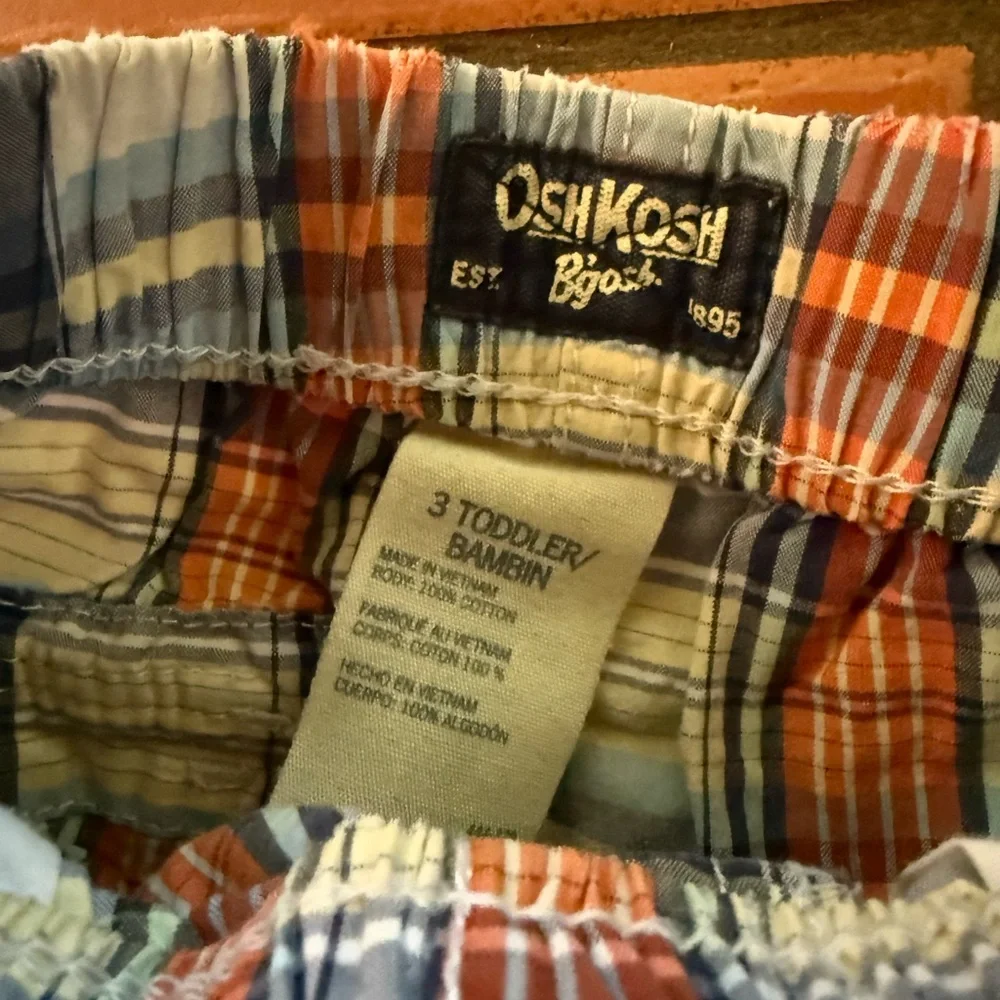 OshKosh B'gosh‎ Orange and Blue Plaid Shorts